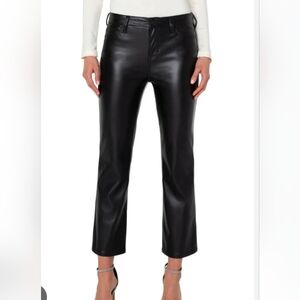 Liverpool Faux Leather Black Cropped Pants Size 12/31